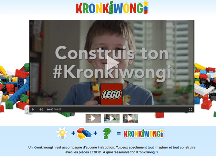 La landing page de LEGO Kronkiwongi