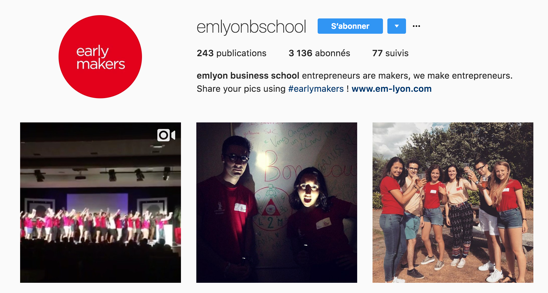 Compte Instagram de l'EM Lyon