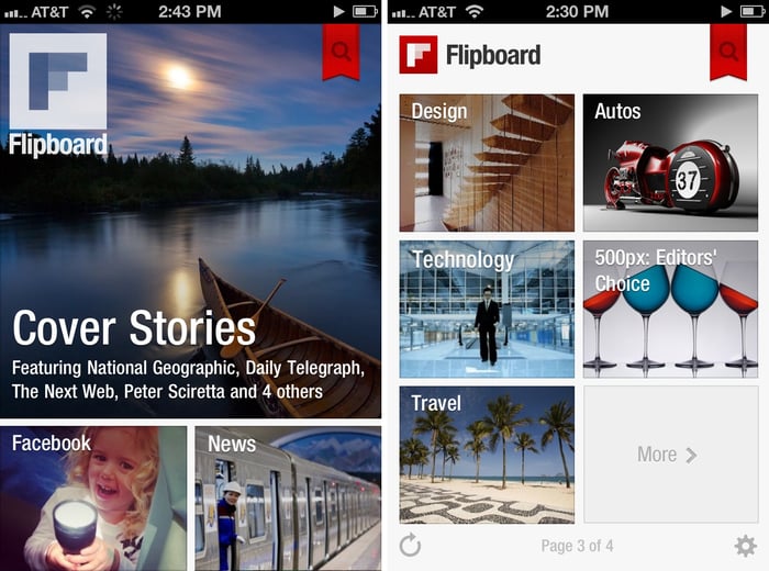 Flipboard offre probablement la plus belle interface utilisateur